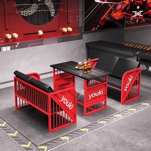 Juego de silla de mesa de hierro transparente de moda Industrial, sofá de asiento de tarjeta para tienda de té de la leche, cafetería, Bar, música, comedor, Hotel, <span class=keywords><strong>restaurante</strong></span> - Product Image 4