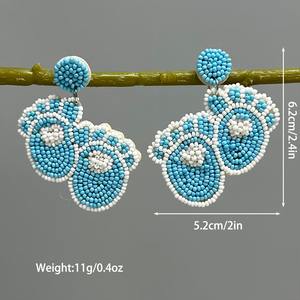AHAYA <span class=keywords><strong>Boucles</strong></span> <span class=keywords><strong>d</strong></span>'<span class=keywords><strong>oreilles</strong></span> <span class=keywords><strong>pendantes</strong></span> bohèmes motif petite empreinte florale, coloris bleu/rose, bijoux fantaisie et charmants, cadeau <span class=keywords><strong>d</strong></span>'anniversaire pour femme - Product Image 6