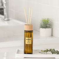 Diffuseur à bâtonnets de luxe 150 ml, huile essentielle, verre ambré, aromathérapie longue durée, parfum écologique, 2 mois d'utilisation à domicile