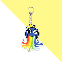 Porte-clés en acrylique Roblox Friends Arc-en-ciel, accessoires de personnage de dessin animé, breloques mignonnes, ornement de sac à dos, porte-clés de voiture, breloque pour clés