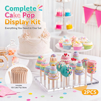 Support à gâteaux en acrylique transparent personnalisé, support réutilisable pour cake pops et sucettes pour anniversaire, mariage, baby shower, table de desserts