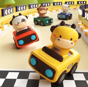 Jouets de <span class=keywords><strong>voiture</strong></span> animaux à pression de haute qualité, dessin animé, mignons, forme de girafe, vache, chèvre, véhicules jouets pour enfants - Product Image 2