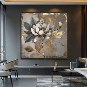 Dipinto Art <span class=keywords><strong>Déco</strong></span> Romantico Fatto a Mano con Fiori su Tela per Decorazione di Casa, Hotel, Ufficio o Caffetteria - Product Image 4