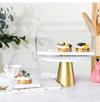 Caja portátil para pasteles y magdalenas, cajas transparentes con mango, respetuosas con el medio ambiente, 1, 2 y 3 agujeros