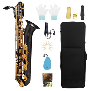 JM alta calidad barítono E saxofón plano nueva llegada latón negro niquelado saxofón instrumentos musicales con funda de <span class=keywords><strong>boquilla</strong></span> - Product Image 2