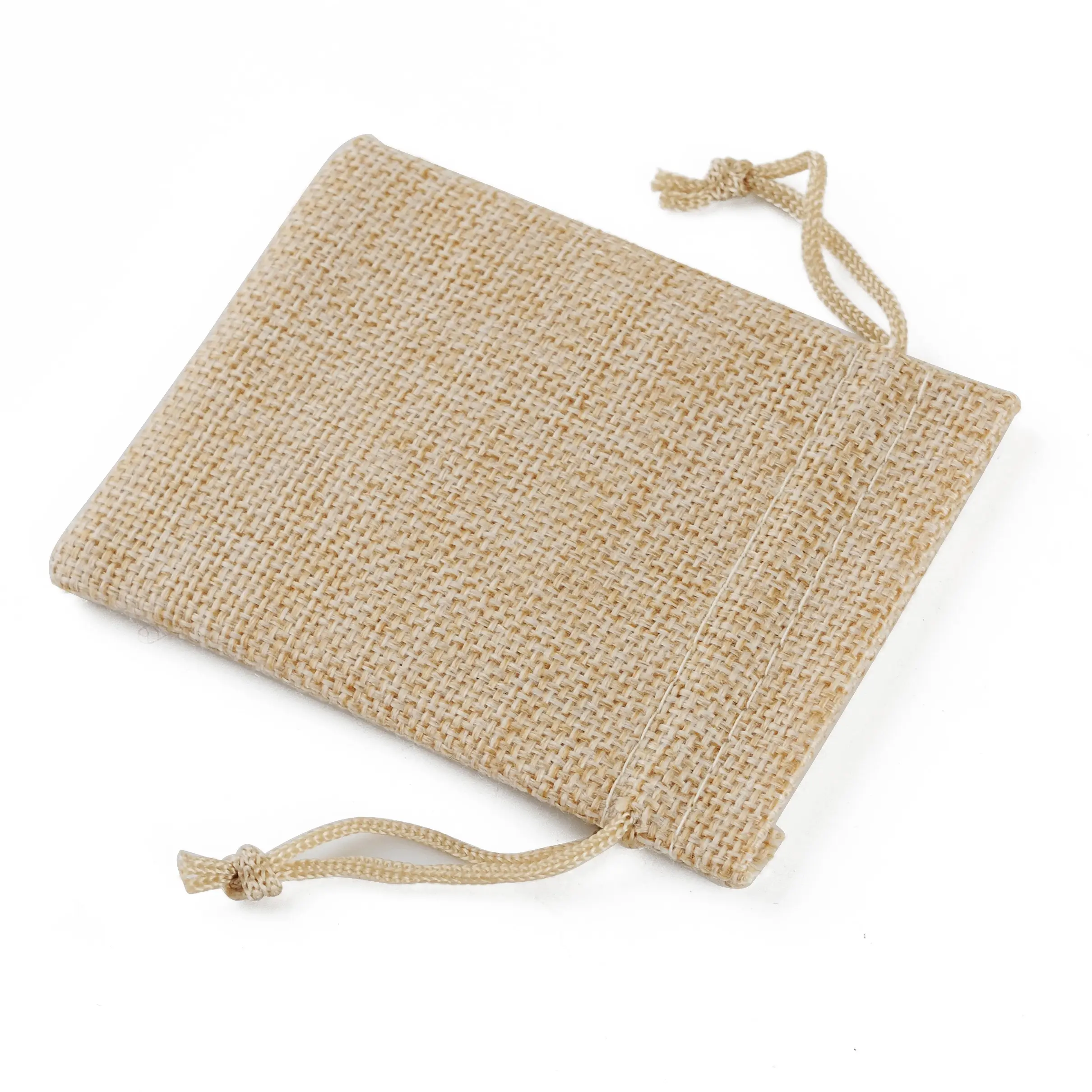 Hot Sale Custom Burlap Linen Bags Packaging Gift Necklace Jute Drawstring Bags Jewelry Packaging Pouches Eco-Friendly