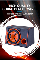 Caja de madera de 10 pulgadas, subwoofer de audio para coche, altavoz activo de bobina única DC 12V para coche