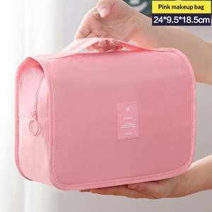 <span class=keywords><strong>Sac</strong></span> de maquillage tendance en tissu éponge, portable, design ouvert, style coréen, simple, féminin, grande capacité, avec crochet pour <span class=keywords><strong>sac</strong></span>, pour hommes - Product Image 5