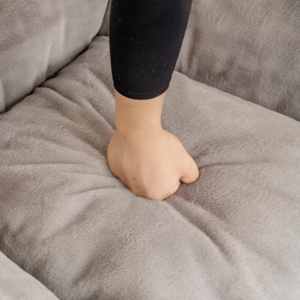 Modern Gray Microfiber <b>Bean</b> <b>Bag</b> Sofa Chair with Removable Cover and Ottoman One <b>Seat</b> Design - Product Image 4