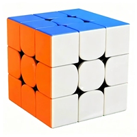 Boîte de jouets anti-stress premium 3x3, cubes magiques éducatifs, jouets de puzzle en plastique ABS clignotants pour enfants de 5 à 7 ans