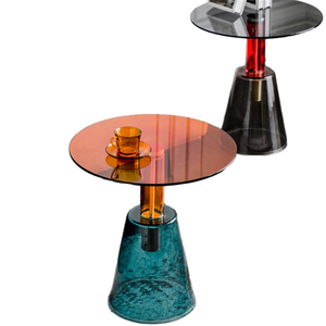 Personalized Kusimi Designer Modern <b>Glass</b> Coffee <b>Table</b> Luxury Red Green Gym Bar Sofa Decoration Furniture <b>Side</b> <b>Table</b> Easy Clean - Product Image 1