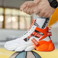 Baskets montantes tendance pour hommes, personnalisables OEM, tige en PU artificiel, semelle épaisse absorbant les chocs, chaussures décontractées style urbain