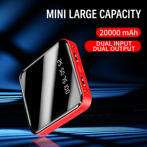 มินิมิเรอร์พาวเวอร์แบงค์ 10000mAh เครื่องชาร์จพกพาพร้อมจอแสดงผลดิจิตอลสีแดง ดีไซน์กะทัดรัดสำหรับการเดินทางและเป็นของขวัญ - Product Image 3