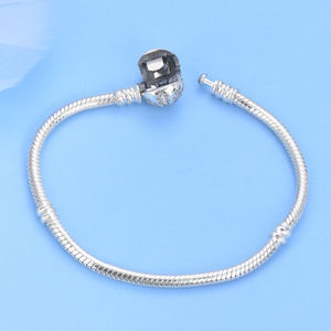 S925 Sterling Silver Snowflake Clasp Snake Bone <b>Charm</b> <b>Beaded</b> Zircon Rhodium Plated Trendy Gift Women's Engagement <b>Bracelet</b> - Product Image 4