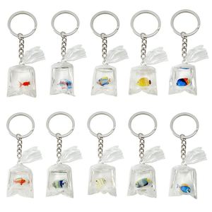 Promotion Gift Key Chains Bag <b>Charms</b> for Women Girls Set With Blue Designs Ocean Themed <b>Keyrings</b> Birthday Gifts Daily Life - Product Image 3