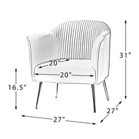 Design moderne Simple Contemporain Élégant Loisirs Petit Fauteuil Rembourré Hôtel Velours Blanc