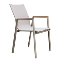 Ensemble de meubles de salle à manger d'extérieur de luxe modernes, table de chaise de jardin en corde de teck pour patio, parcs, cours
