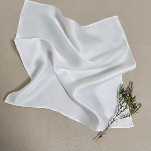 Foulards carrés en soie blanche 100% naturelle, 20 mm, personnalisés, unis, multifonctionnels, doux pour la peau, sans motif - Product Image 4