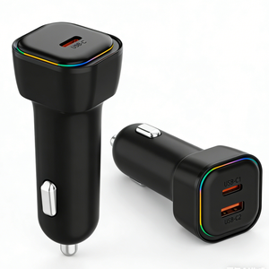 Cargador de Coche con Certificación CE, 12-24V, PD QC USB Tipo C y USB, Carga Rápida, Puertos Dobles, Adaptador Mini Ignífugo para Teléfono Móvil - Product Image 1