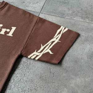 Camiseta personalizada, camisetas de Jacquard para hombre, camiseta de manga corta de tejido de punto pesado - Product Image 4