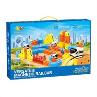 Circuit de train modulaire flexible en plastique ABS DIY, blocs de construction de piste de course en cube infini, voiture de piste sans batterie