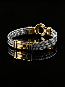 Bracelet en acier inoxydable avec fermoir élégant, d'inspiration vintage et massif, conçu pour les femmes - Product Image 4