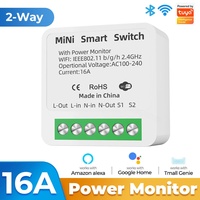 Module d'interrupteur intelligent WiFi Tuya 16A, application Smart Life, minuterie, télécommande, commande vocale, compatible avec Alexa Google Home