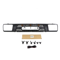 Accessoires extérieurs pour pièces automobiles, en plastique ABS noir, pour calandre avant avec éclairage LED, installation par vis, lot de 2 pièces