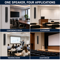 Speaker Konferensi Sensitivitas 102dB SPL Kontinu 115dB 8 Ohm Loudspeaker Kolom untuk Ruang Rapat dan Presentasi