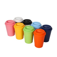 Haute qualité 12oz350ml Double paroi Pp plastique réutilisable tasse à café blanc Sublimation gobelet avec couvercle tasse de voyage