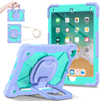 Étui robuste pour tablette, coque antichoc en PC et silicone avec support rotatif à 360° pour iPad 9.7 5e et 6e génération Pro 9.7
