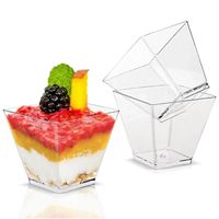 Mini boîte à gâteau en plastique jetable avec couvercle transparent pour l'emballage de biscuits et de tiramisu, pour boîte cadeau de bonbons, rangement