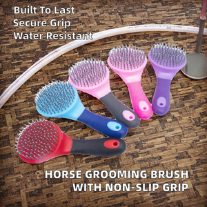 PEIYU Factory Supply Waterproof Horse Curry Combs & Body Grooming <b>Brushes</b> with Non-slip TPR Handle and Tail <b>Brush</b> CS-613 0.3kg - Product Image 2