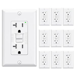 Wall rp GFCI Outlet 20 Amp TR kendinden Test GFI elektrik çıkışı zemin arıza devre duvar plakası ile kesmeler - Product Image 1