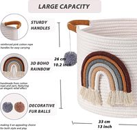 Panier de rangement multifonction moderne pliable en corde de coton 100% écologique de grande capacité pour la maison