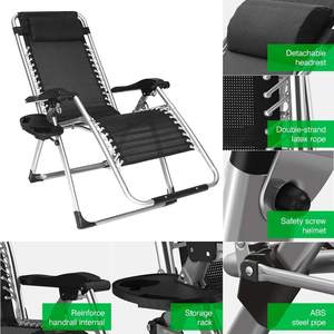 Woqi 高品質 低価格 スチール製 フットレスト付き キャンプ用 ゼログラビティチェア 高齢者向け 軽量 ポータブル - Product Image 2