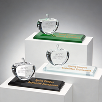 Noble personnalisé cristal optique clair bureau Apple sport cadeau d'affaires personnalisé Logo Apple trophée Plaque de récompense