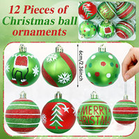 Adornos Navideños Duraderos en Oferta, Decoraciones Colgantes de Plástico Brillante, Adornos Rojos y Verdes para Árboles de Navidad, Uso en Interiores