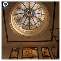 Tiffany personnalisé fait à la main vitrail dôme lucarne fenêtre de toit décorative pour la maison hôtel église utiliser directement en usine