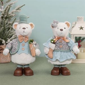 Ours en peluche sur pied aux couleurs festives avec fourrure douce pour la maison, le bureau, l'intérieur et l'extérieur, table d'appoint, table de chevet - Product Image 2