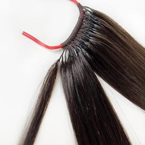 新しい韓国市場の羽かぎ針編みチップなしナチュラルバージンヒューマンレミーヘアエクステンションマシン織り - Product Image 4