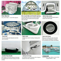 Plateforme flottante gonflable étanche Cile Custom DWF avec tente, ponton aquatique, île flottante, capacité 100-500 kg, plus de 10 passagers
