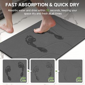 Alfombra de Cocina Absorbente de Secado Rápido Antideslizante de Tierra de Diatomeas Personalizada, Alfombra de Baño de Piedra de Diatomita - Product Image 3