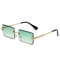 NWOGLSS 31274 Lunettes de soleil unisexes sans monture dorées colorées pour l'extérieur 2023 UV400