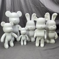 Jouet en résine fait main DIY, lapin et ours, 23cm/33cm, écologique, durable, avec peinture à couler
