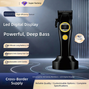 <span class=keywords><strong>Tondeuse</strong></span> à cheveux sans fil en acier inoxydable, nouvelle couleur orange jaune, pour bébé, kit de <span class=keywords><strong>tondeuse</strong></span> de qualité hôtelière <span class=keywords><strong>avec</strong></span> base de charge et LED - Product Image 5