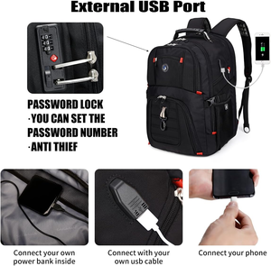 Organizing Waterproof <strong>Backpack</strong> Trendy Anti Theft School Bags for Men USB Charging College Laptop School Bags for Teenagers - Product Image 4