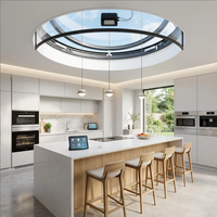 Claraboya Circular Eléctrica Inteligente BOCHARM, Ventana de Techo Redonda Motorizada con Control WiFi para Sala de Estar Moderna y Lujosa, Control por Aplicación