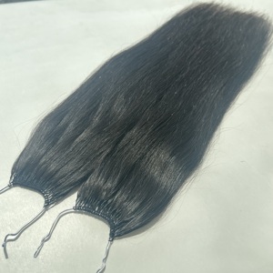 Extensions de cheveux au crochet Remy sans nœuds pré-séparées - Aiguille à crochet plume de <span class=keywords><strong>troisième</strong></span> génération avec nœud invisible - Product Image 1