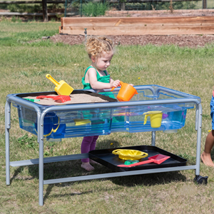 <span class=keywords><strong>Table</strong></span> d'extérieur pour jeux aquatiques et de sable Montessori pour enfants, avec accessoires de versement et de pioche, pour terrasse, <span class=keywords><strong>jardin</strong></span>, crèche et école maternelle - Product Image 1